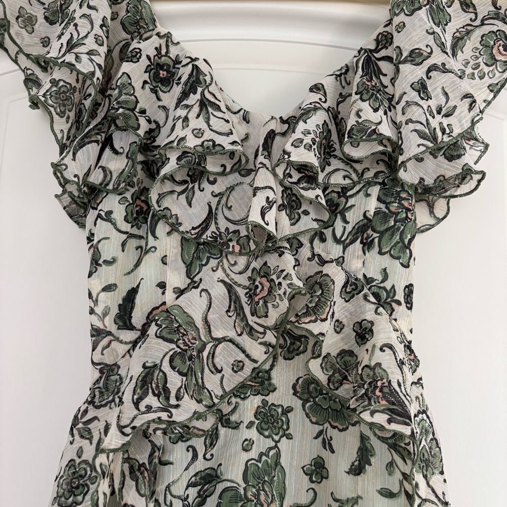 Zara Ruffled Printed Dress - Picture 4 of 5